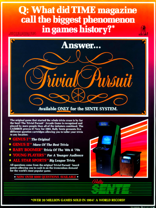 Trivial Pursuit (All Star Sports Edition) MAME2003Plus Game Cover